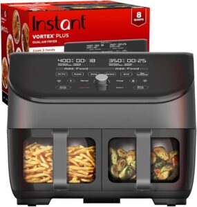 4. Instant Pot Vortex Plus XL 8QT Dual Basket Air Fryer