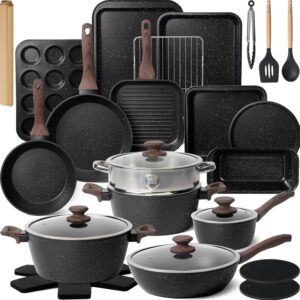 5. Kikcoin Non Stick Pots and Pans Set