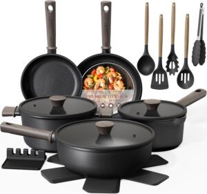 6. Astercook Non Stick Pots and Pans Set